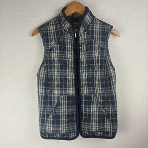 Croft & Barrow Vest Womens M Plaid Quilted Puffer Preppy Heritage Cozy Comfycore